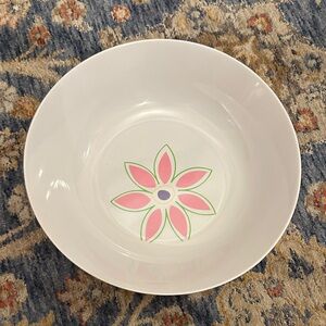 Rare 2007- Malemine Elegant Floral Dinnerware Bowl in White and Pink